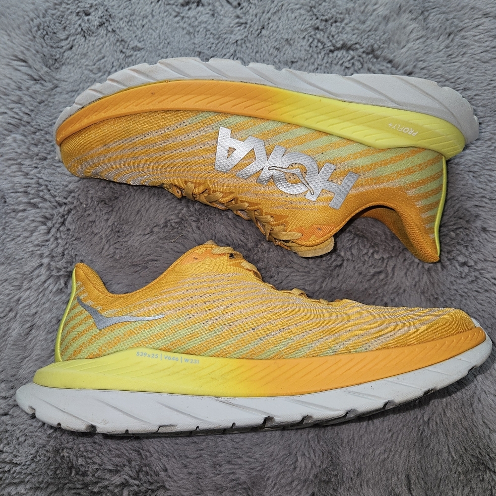 HOKA Mach 5 Men's 11 D Athletic Shoes Sneakers Radiant Yellow Orange Running Gym - Picture 5 of 11